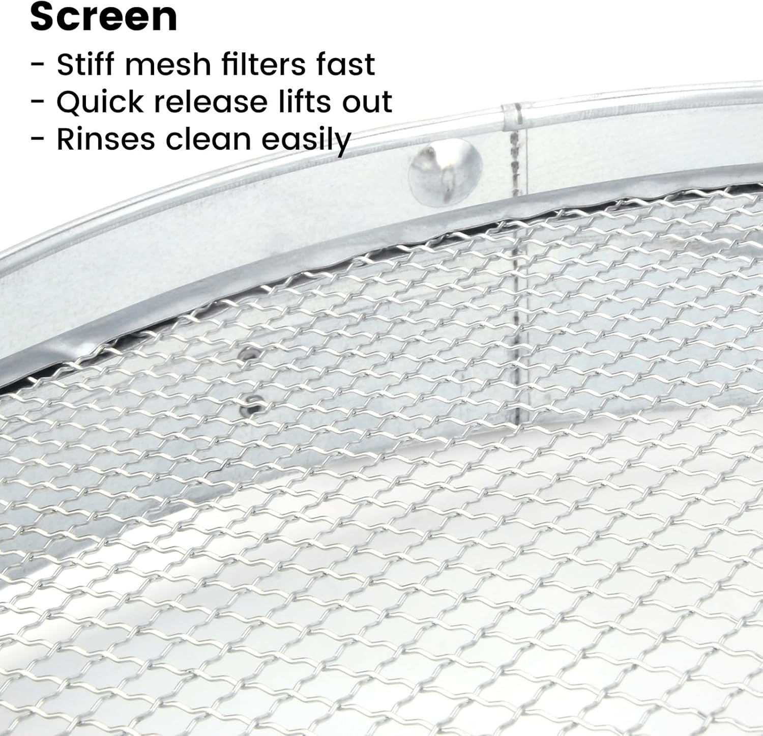 Stainless Steel Soil Sifter with Wood Handle - 14 Inch Large Garden Sieve & Compost Screen Pan for Dirt, Rocks, Gravel & Sand - Heavy Duty Rustproof Mesh (6mm)