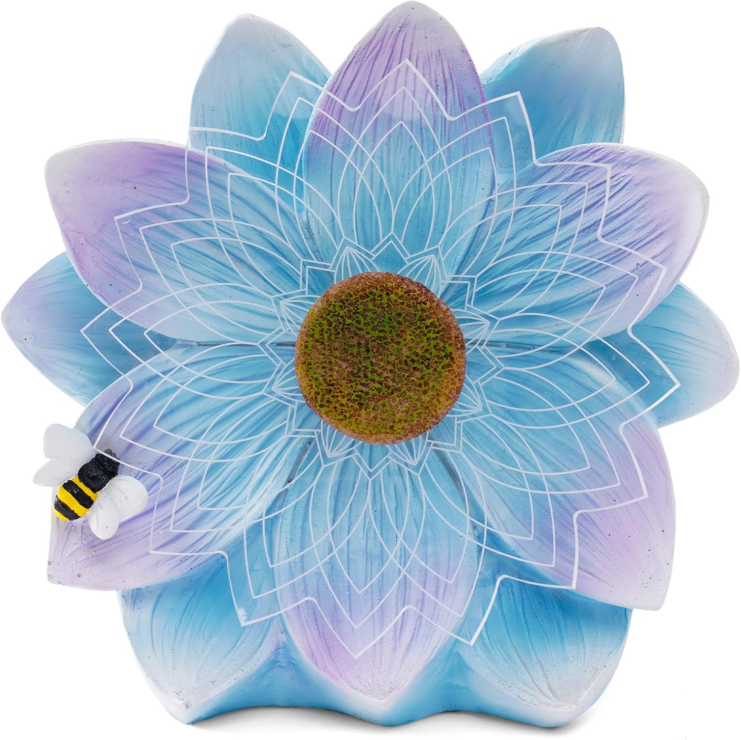 Solar Lotus Flower Garden Light - Waterproof LED Decorative Lamp with Bee Accent, Perfect for Patio, Lawn, Yard, Birthday Gift for Women, Mom, Grandma
