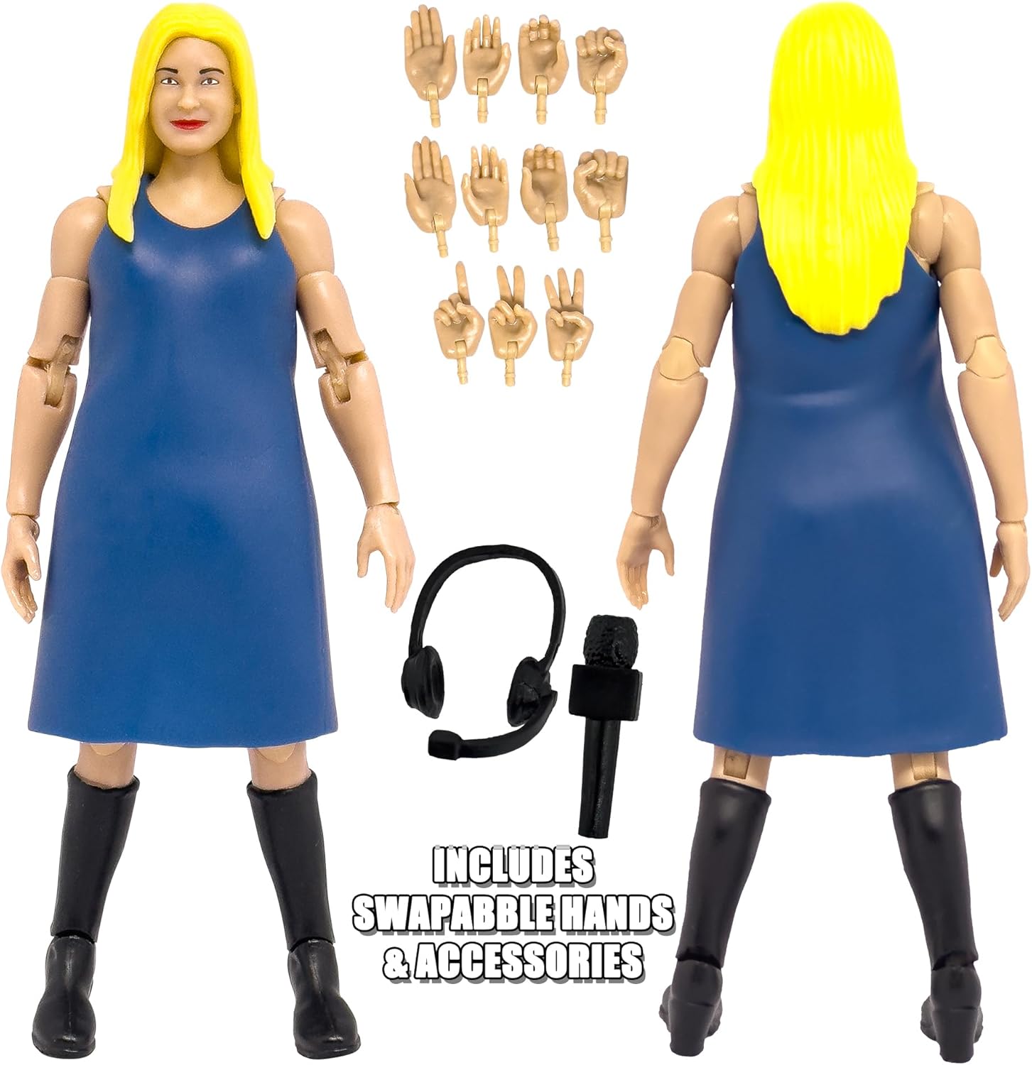 Set of 3 Ultimate Commentators with Deluxe Articulation for Wrestling Action Figures