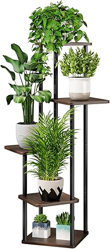 Miniatura 1 de AZERPIAN Soporte para plantas de 5 niveles para interiores, estante de flores de metal para múltiples plantas, soportes altos para flores, para