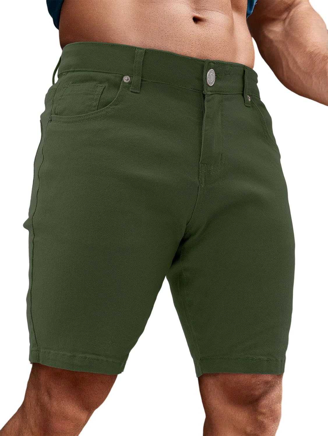 TUREFACE Men's Casual Slim Fit Denim Jean Shorts Skinny Stretch Summer Hot Short