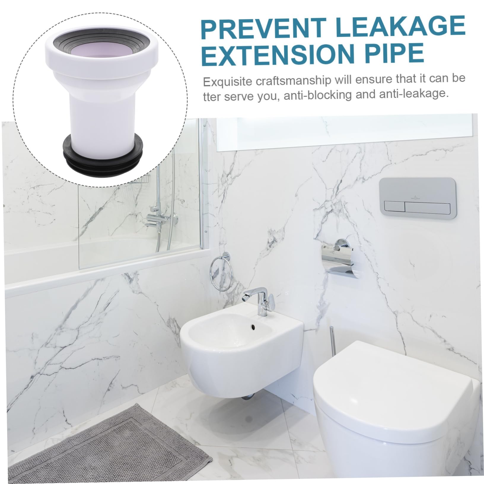 2 Pezzi Estensione per Collega e Previeni Perdite Tubo Estensione per Wc e Facile Installazione e Alta Accessorio Design