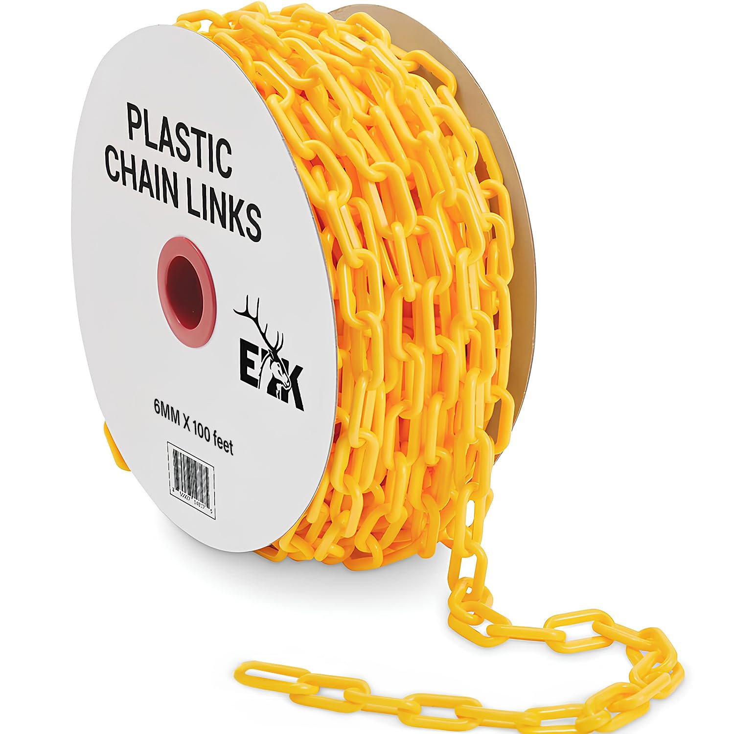 ELK Weatherproof Yellow Plastic Safety Barrier Chain Link - 100 ft Roll - Plastic Chain Links for Events, Crowd Control, Construction & More - Chain Safety Barriers - Image 8