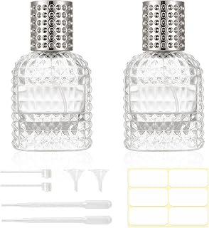 2 Pack 30ml Refillable Spray Perfume Bottles, Empty Clear Perfume Atomizer, Portable Perfume Mist Spray Bottle Travel Perfume Dispenser (30ML, Silver)