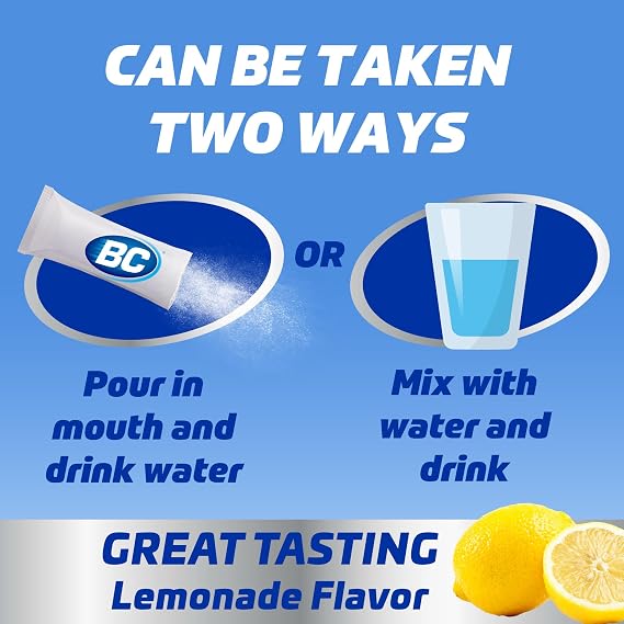 BC Powder Max Strength Pain Relief, Lemonade Flavor, 16 Count