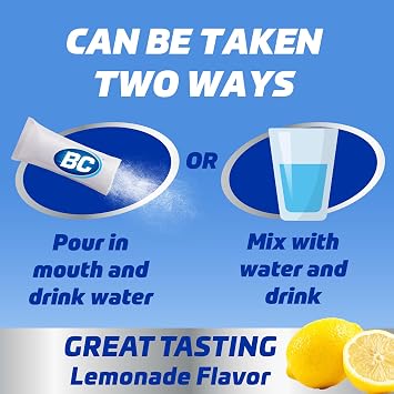 BC Powder Max Strength Pain Relief, Lemonade Flavor, 16 Count