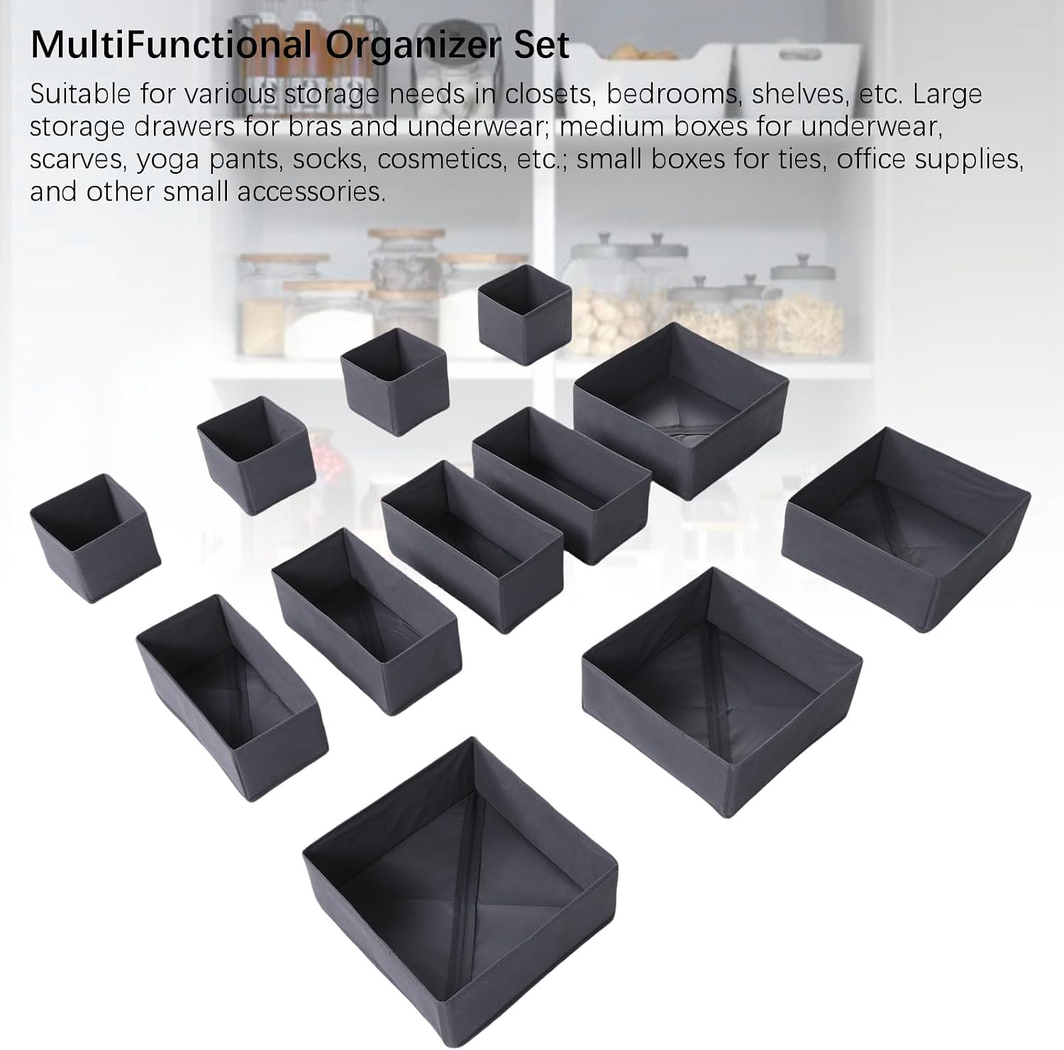 Clothing Drawer Organizer Set Multifunctional Foldable Drawer Bins for Home Storage