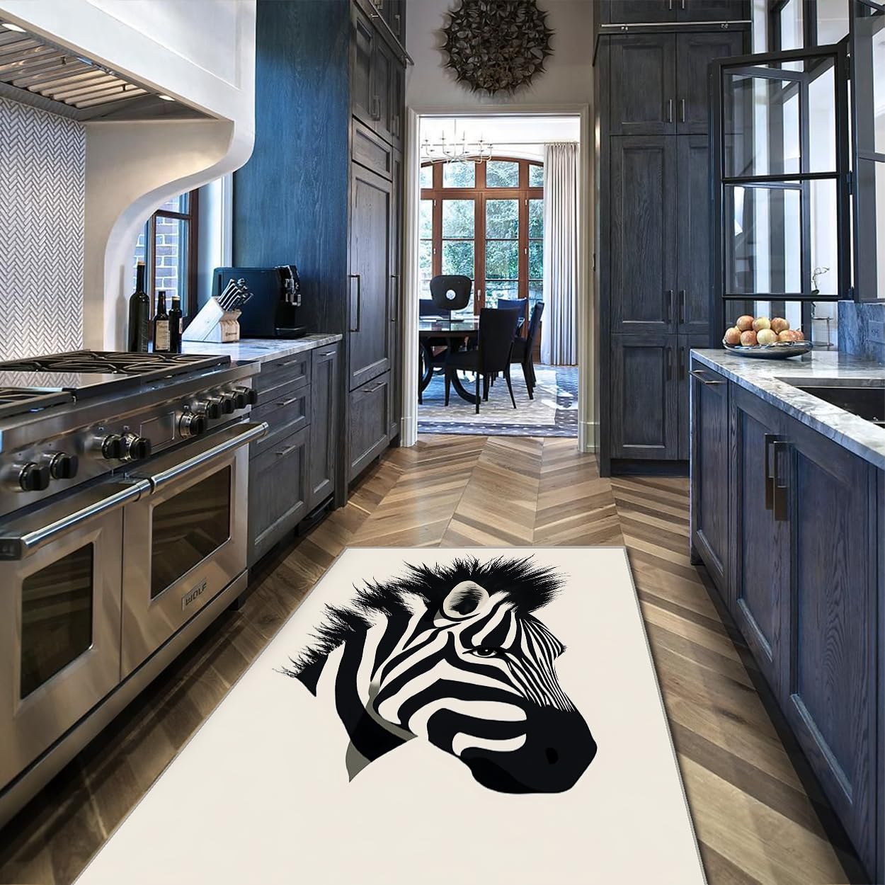 Tapis zébré antidérapant et lavable 180x240 cm moderne pour salon