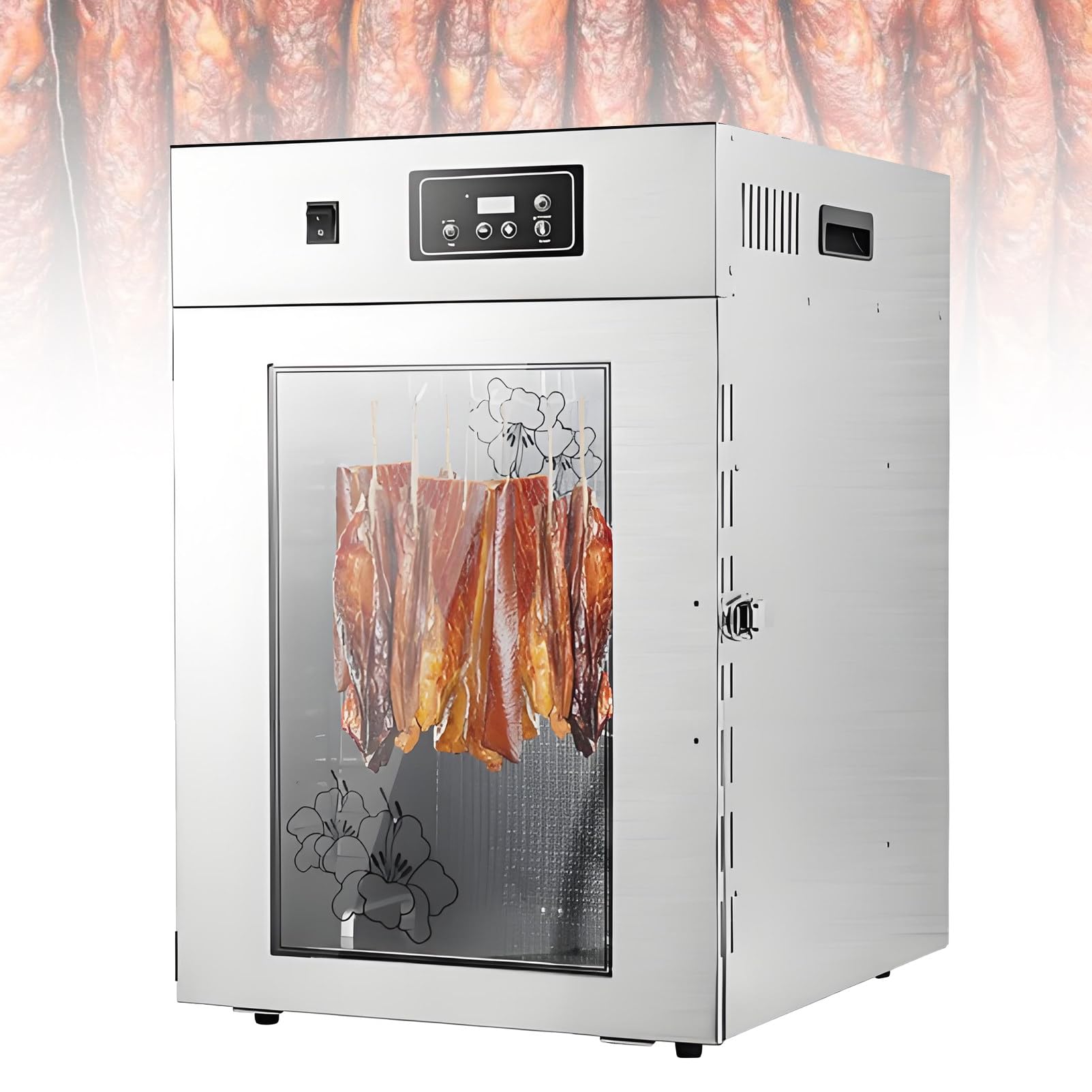 Essiccatore per Carne Commerciale ad Alta Potenza da 1000 W, essiccatore Alimentare Rotante a 360° con Timer Digitale, Essiccazione Rapida per Salsicce, Pancetta, Carne secca 15kg