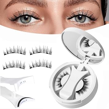 Giani Magnetic Eyelashes, Natural Look Magnetic Lashes Kit, Magnets False Eyelashes with Applicator Reusable No Glue Needed Eyelashes Easy to Wear and Remove Em07