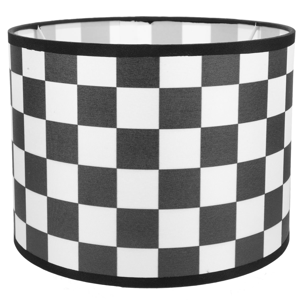 SHERCHPRY Linen Lampshade 8.66 Inch E27 Checkered Fabric Lamp Shade Replacement for Floor and Table Lamps Plaid Cover Suitable for Bedroom and Living Room