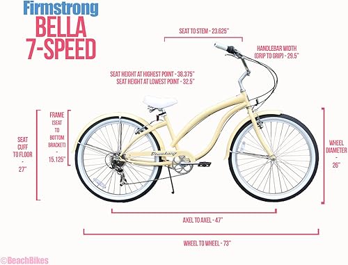 Miniatura 23 de Firmstrong Bicicleta de crucero de playa Bella Fashionista Borgoña