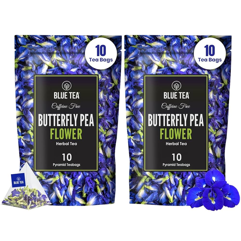 茶  Blue Tea BLUE TEA - Butterfly Pea Flower Tea - Plant BasedTea Bags