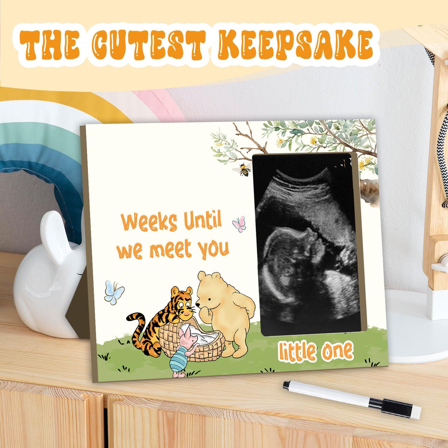 Winnie Nursery Picture Frame, Baby Gifts for Nursery, Baby Shower Gifts for New Parents Photo Frame for 4 x 6 Inch Photo
