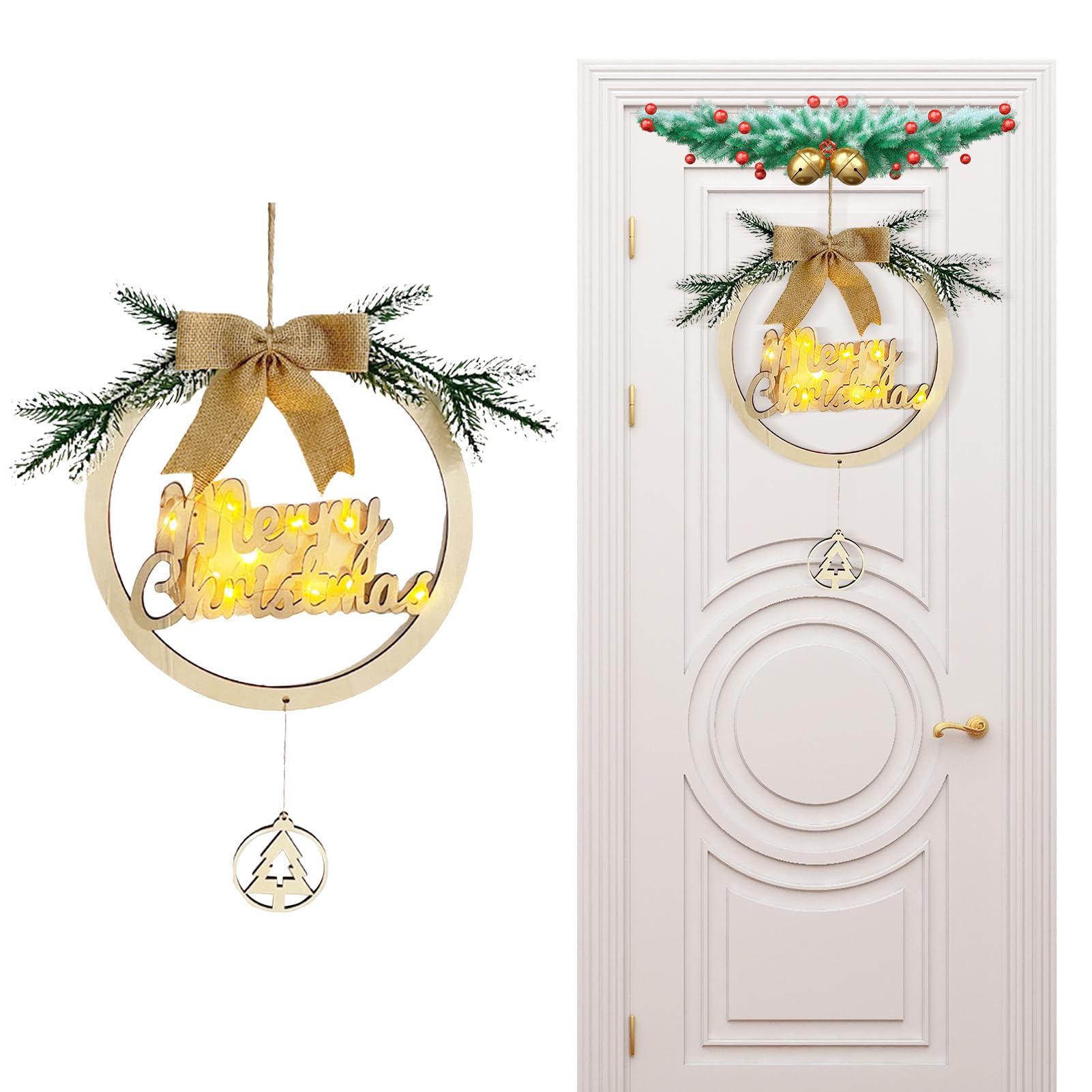 Letrero de puerta de Navidad para decorar el hogar y apartamento