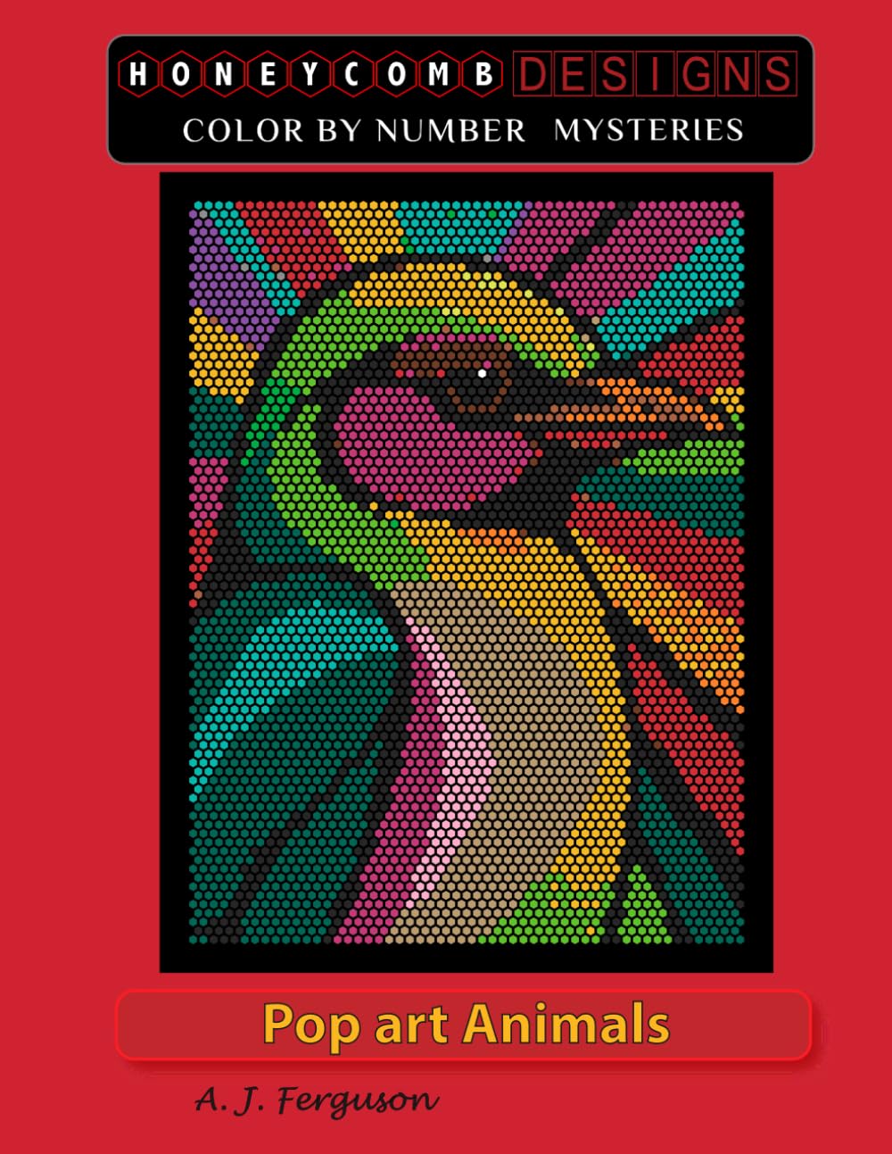 Pop art Animals Color by Number Book - Premium paper