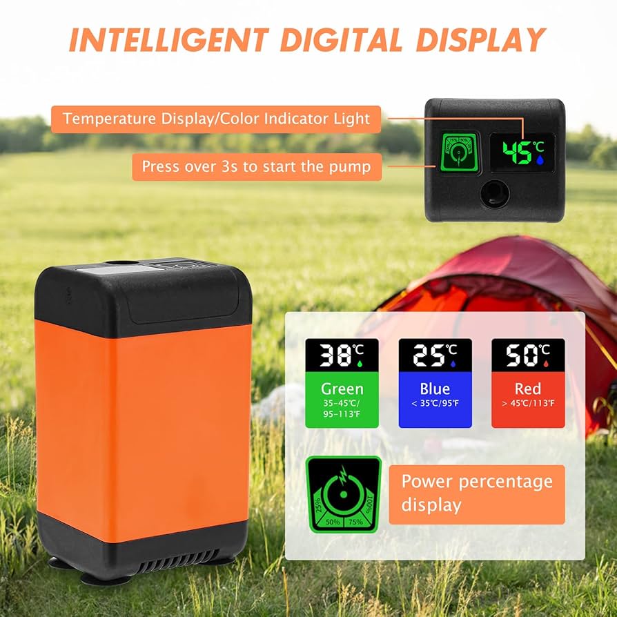 Portable Camping Shower Pump,Outdoor Camp Shower Pump With Portable Bucket,Upgrade Rechargeable Electric Shower Pump With Intelligent Multiple Spray Modes,for Camping,Hiking,Pet Cleaning