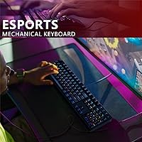 Vista 6 de Combo de teclado mecánico y mouse, teclado con cable RGB retroiluminado de 104 teclas para juegos y mouse con cable de 7 botones 4800 DPI para PC