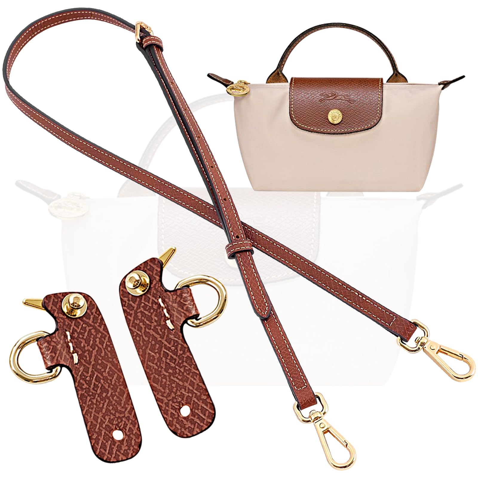 KIYOMIL Bag Leather Strap Replacement Adjustable Crossbody Shoulder Straps Pouch