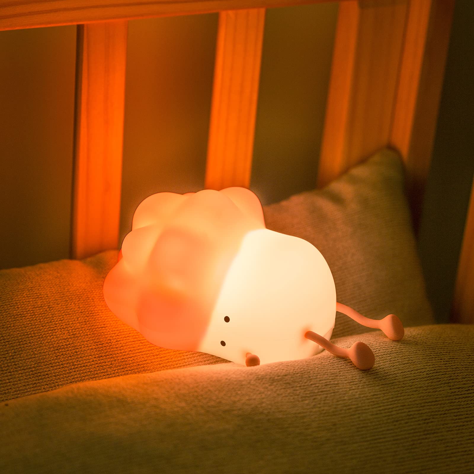 RAZURE Mini lámpara LED de escritorio, bonita lámpara táctil de silicona con temporizador, luz nocturna portátil ajustable para niños, estudiantes, regalos, adornos de escritorio