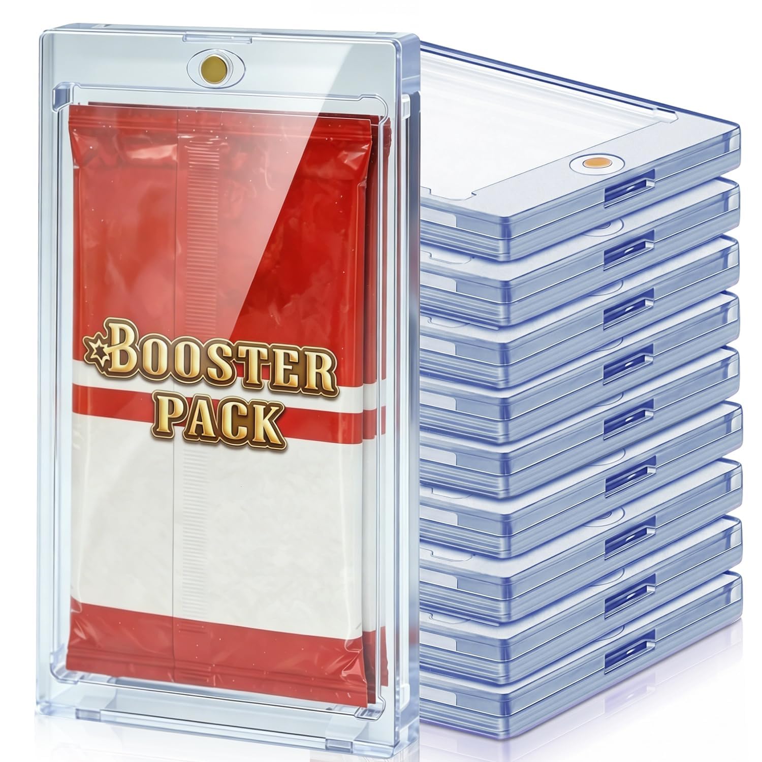10 pz Booster Pack Protector magnetico – One-Touch UV & Acid-Free Clear Display Case per TCG standard & Sports Booster Pack