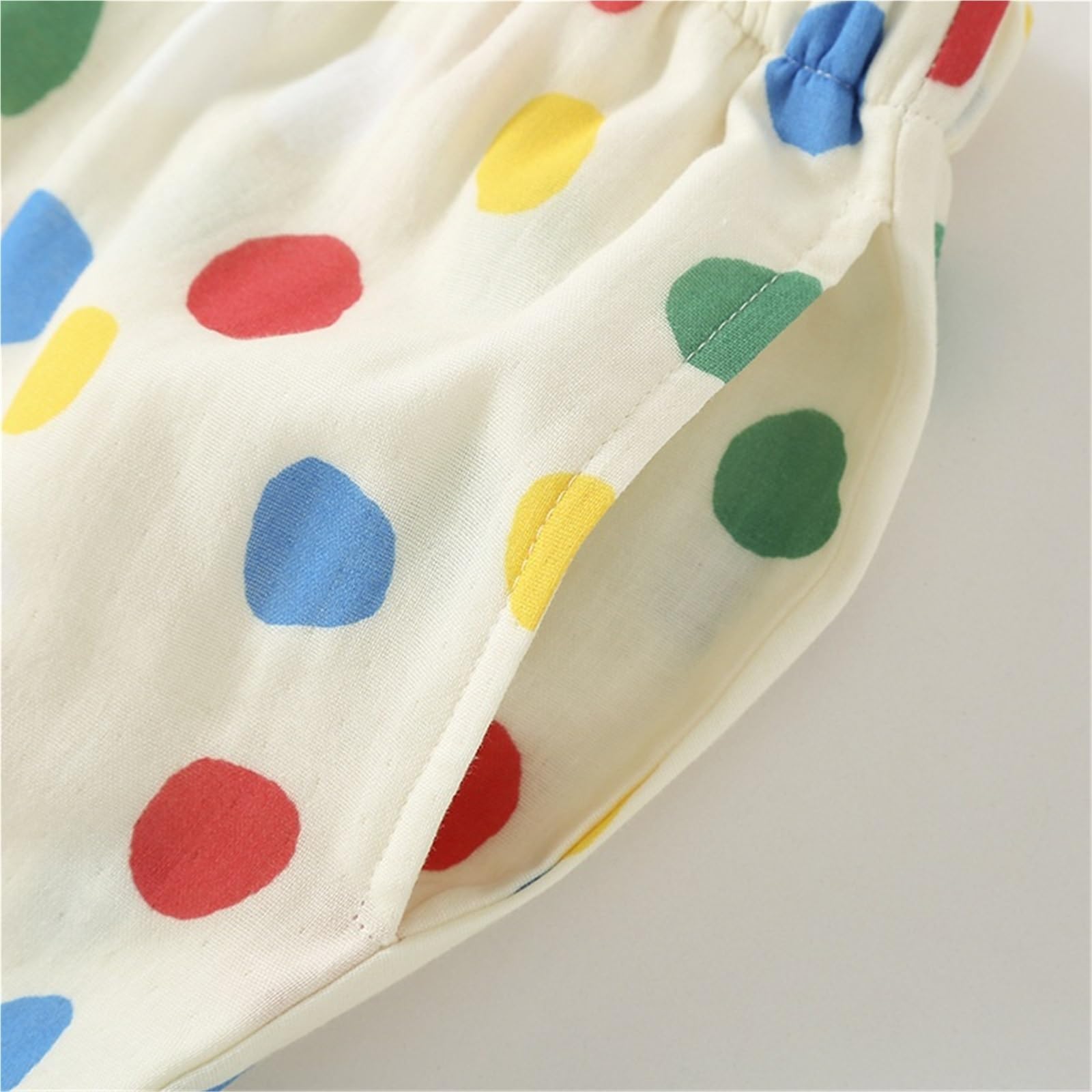 Pijamas de Gasa Doble algodón for Mujer, Ropa Descanso con Cuello Vuelto y Lunares Colores, Pantalones Finos Manga Larga, Conjuntos 2 Piezas para Descanso en casa