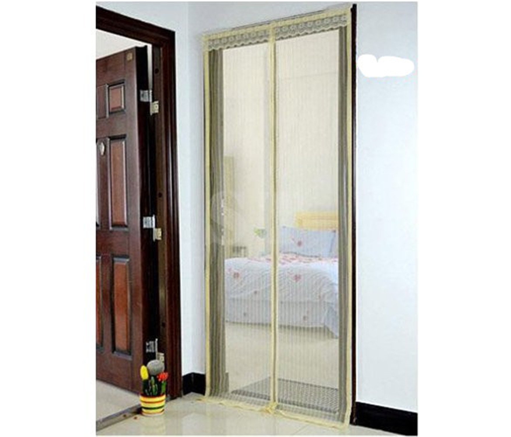 ReachTop Magic Magnetic Insect Door Screen Net Fly Bug Mosquito Mesh Curtain,Yellow