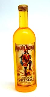 Tumdee Miniatures 1/12th Scale Dolls House Miniature Single Plastic Bottle With a Captain Morgans Spiced Rum Label