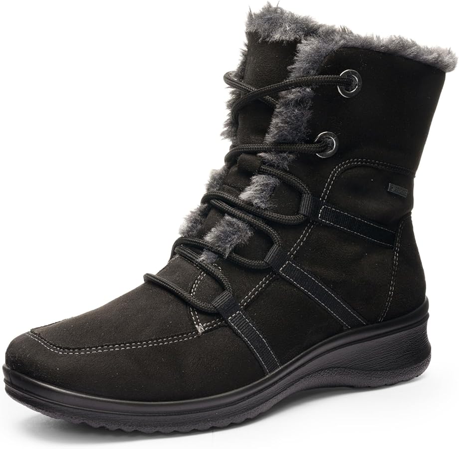 Amazon.com | ARA Women's München Snow Boot, Schwarz Graphit, 3 UK