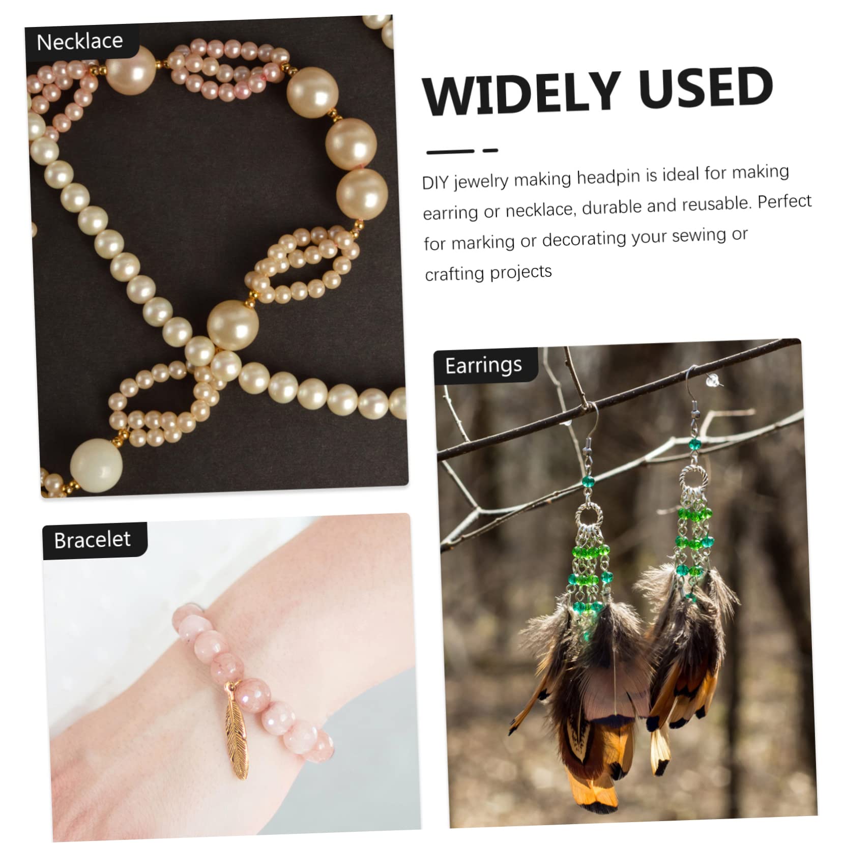 GLSTOY DIY Beaded Jewelry Supplies 400pcs Ball Pins Jewelry Headpin Reusable for Craft Projects Decor