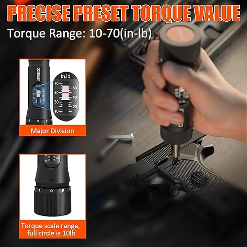 Miniatura 4 de Juego de 49 Piezas Destornillador de Torque 10-70 Libras-Pulgada Juego de Destornillador de Torque con Puntas y Dados S2, Juego de Destornillador