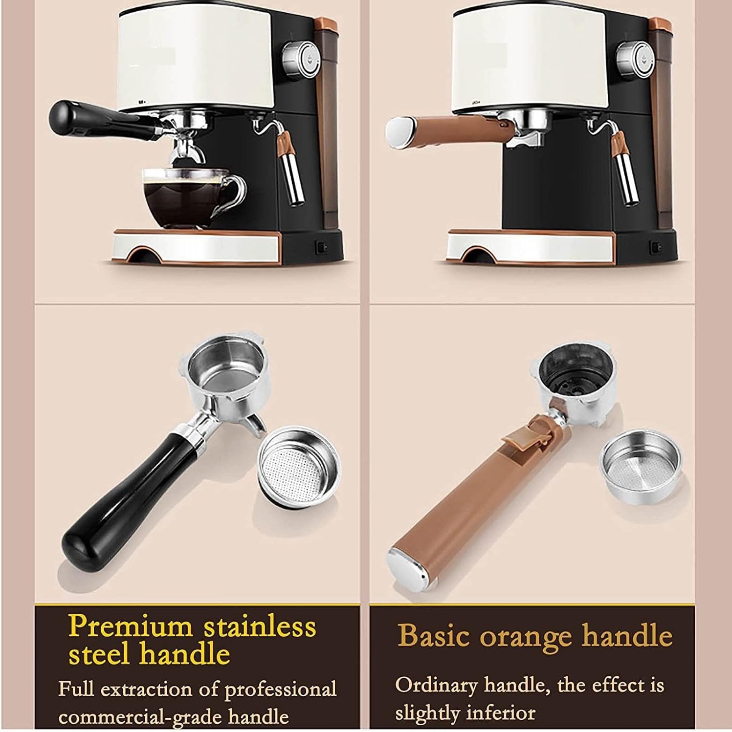 Coffee Machine, Espresso And Cappuccino Maker, 20 Bars Of Pressure, Milk Frothing Steamer, 1l Tank, Commercial/Office/Domestic Small Espresso Machine (Size : Advanced model), 20240312