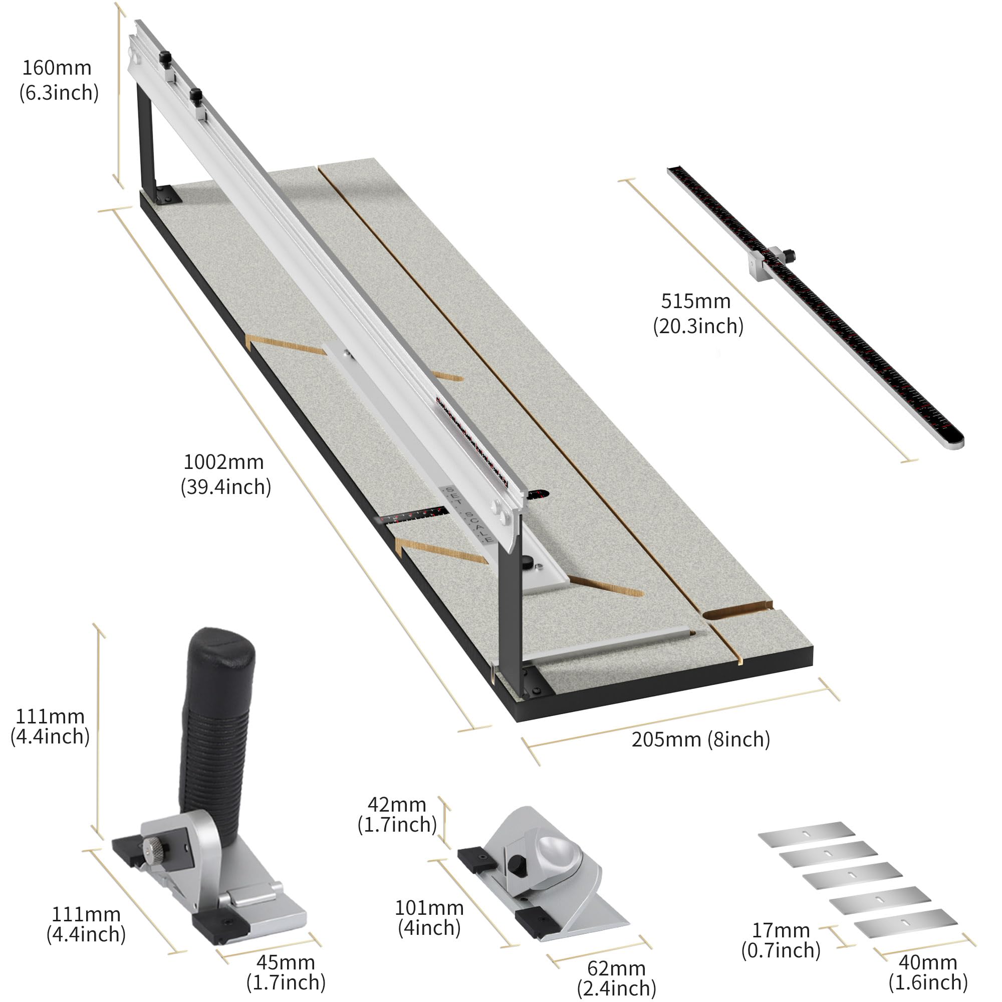 104 cm Compact Passepartoutcutter kompakter Elite-Mattenschneider zum Einrahmen, Brettmontierter Schneider