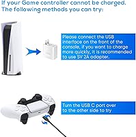 Vista 2 de Cable de carga para mando Xbox SeriesPS5 cable USB C de repuesto de nailon trenzado de carga larga rápida USB tipo C cable de carga con Xbox Series