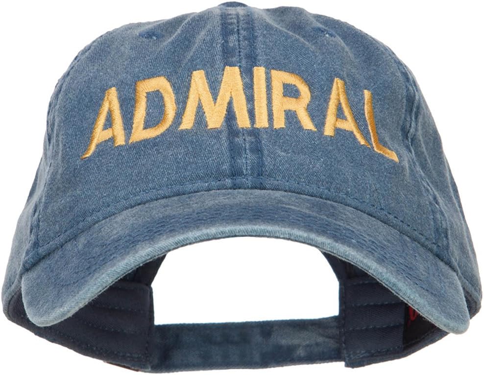 e4Hats.com Admiral Embroidered Washed Buckle Cap