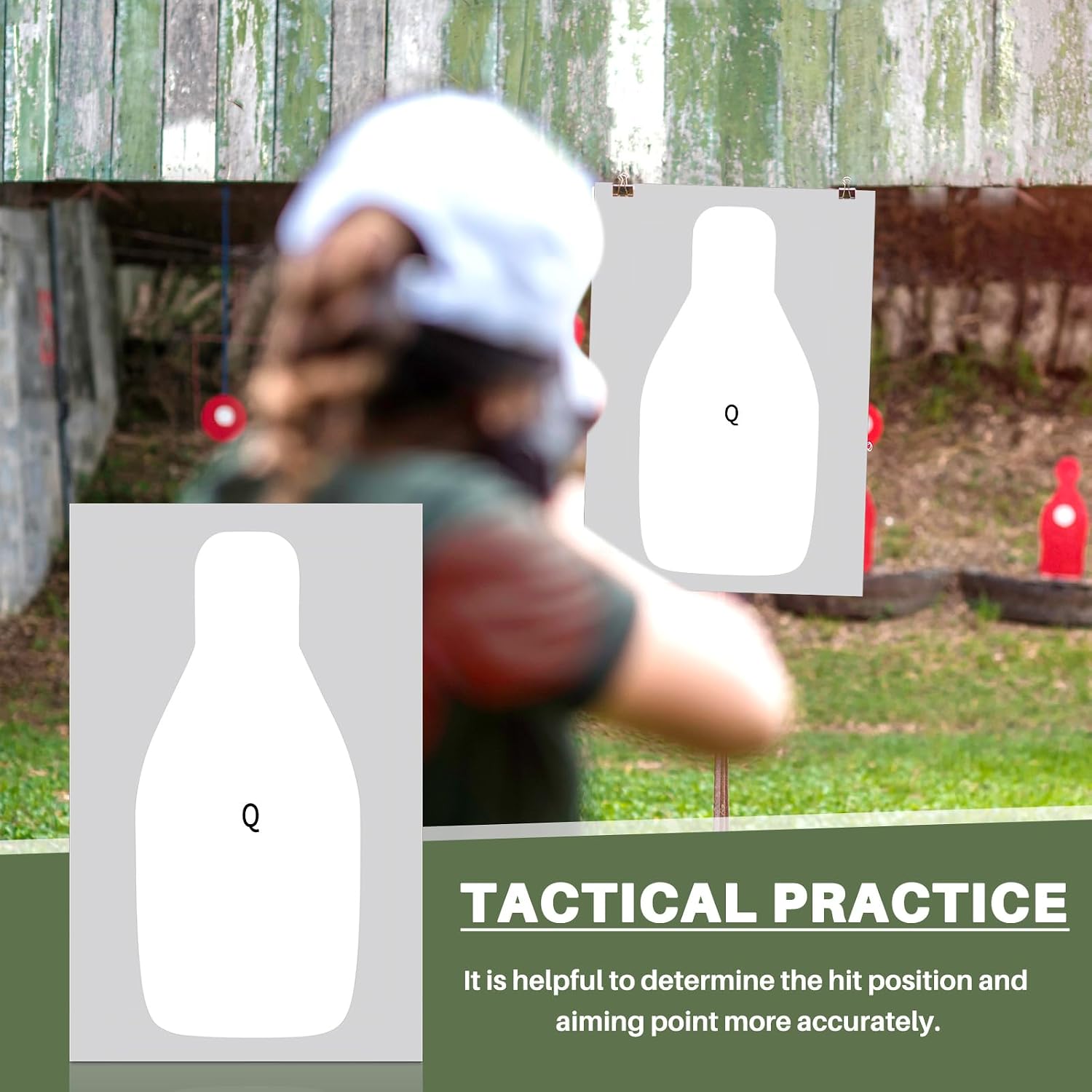 Leyndo 100 Pcs Paper Shooting Targets 20 x 32 Inch Large Paper Rifle Q Targets Center Mass Silhouette for Range Shooting Training Qualification for Gun Pistol Rifle Practice