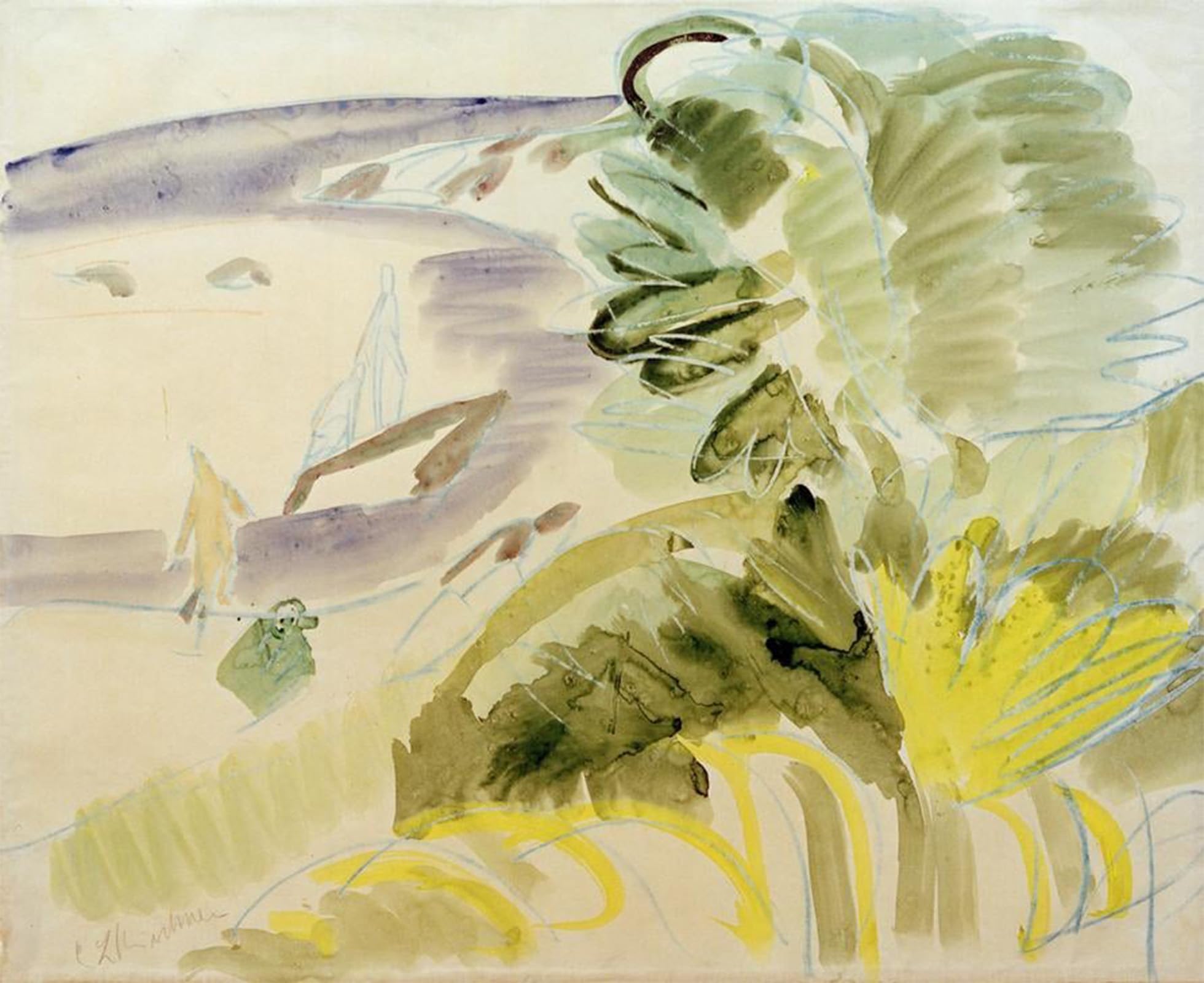 SERENDIPITP Vintage Picture Print on Canvas Wall Art Poster White beach by Ernst Ludwig Kirchner Artwork Print Poster for Wall Decor 60x90cm