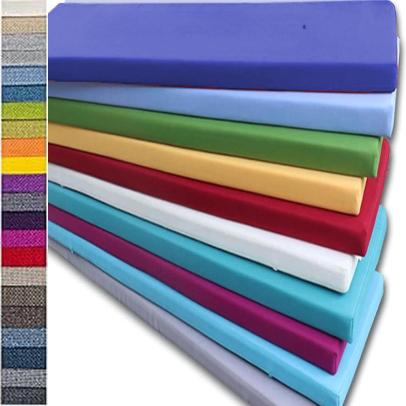 Coussins de siège haut de gamme 125 x 50 cm lavables pour meubles de jardin raffinés