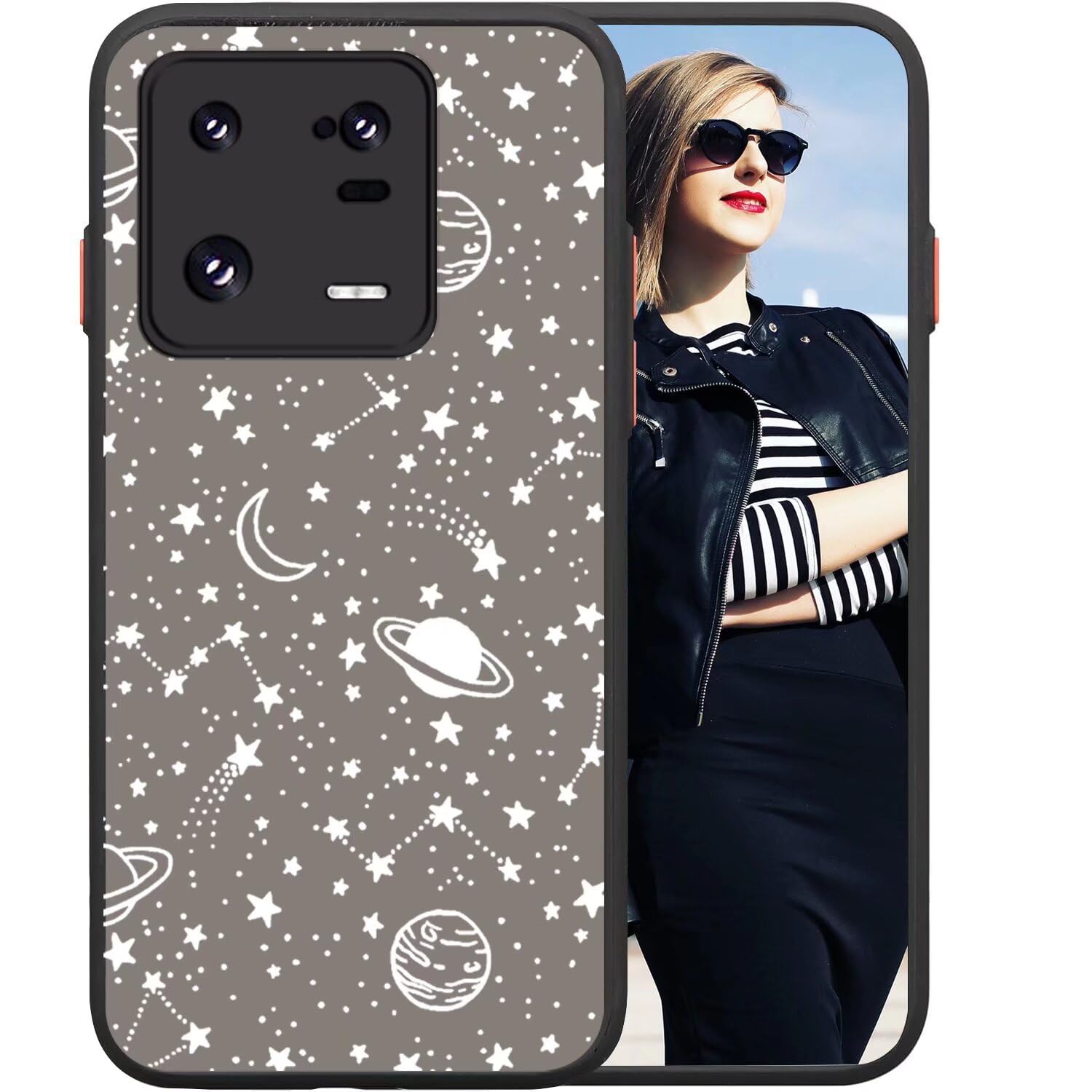 Cover POUHYE Per Xiaomi 13T / 13T Pro - Custodia Morbida Con Retro Rigido Traslucido E Motivo Floreale 3D - Protezione Fotocamera Antiurto