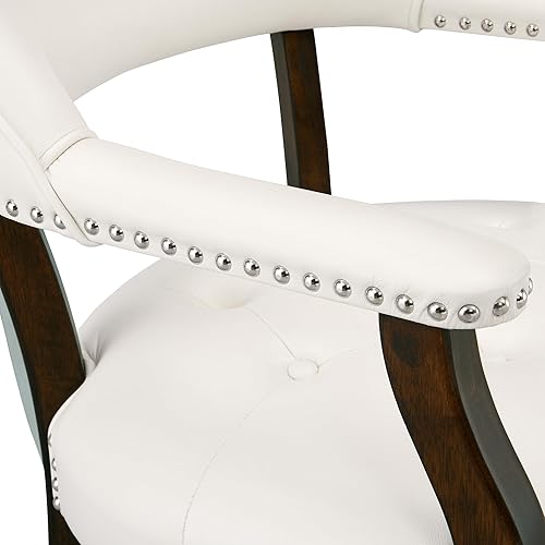 Miniatura 6 de LEEMTORIG Sillas de comedor con ruedas y brazos, sillas de comedor con ruedas, sillas de mesa de póquer de acento, sillas de madera maciza para