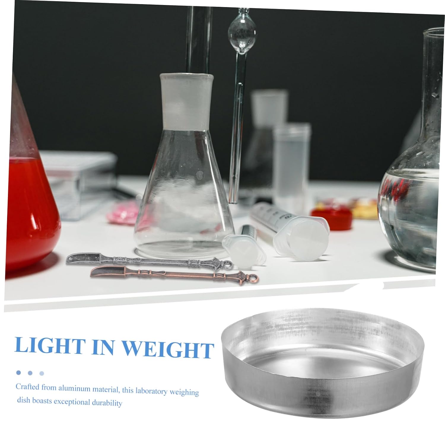 STOBAZA 10Pcs Weighing Dishes Flat Bottom Weighing Trays for Accurate Measurements Lab Weigh Boats for Powder Liquid for Laboratory Use