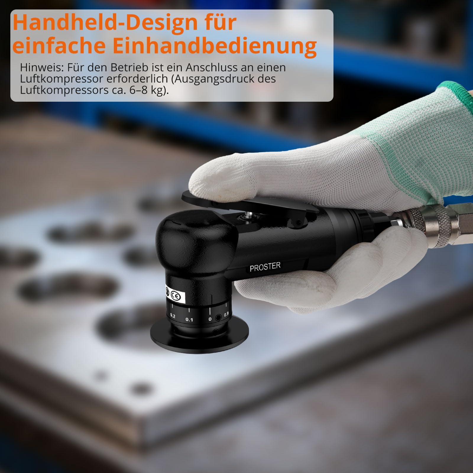 Proster Druckluft Anfasmaschine Pneumatisch Entgratwerkzeug – Präzise Fasen & Entgraten von Metall, 30000 U/min Industrie Werkzeug, Dual-Kopf Fasenwerkzeug (Schwarz)