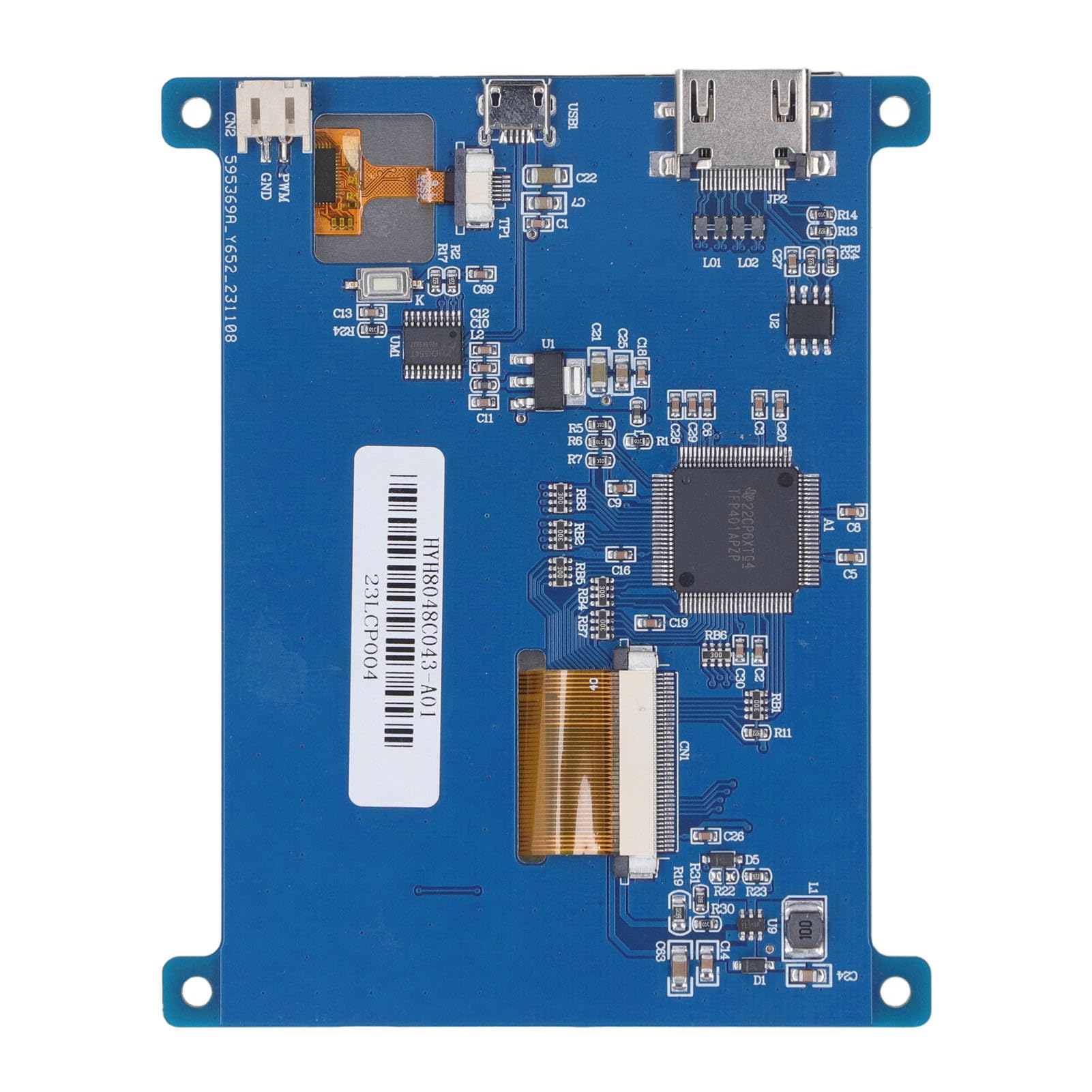 FILFEEL Pannello Touchscreen da 4,3 Pollici 800x480, Schermo Capacitivo per, Display Portatile con Interfaccia Multimediale HD con Supporto Multitouch per RPi,
