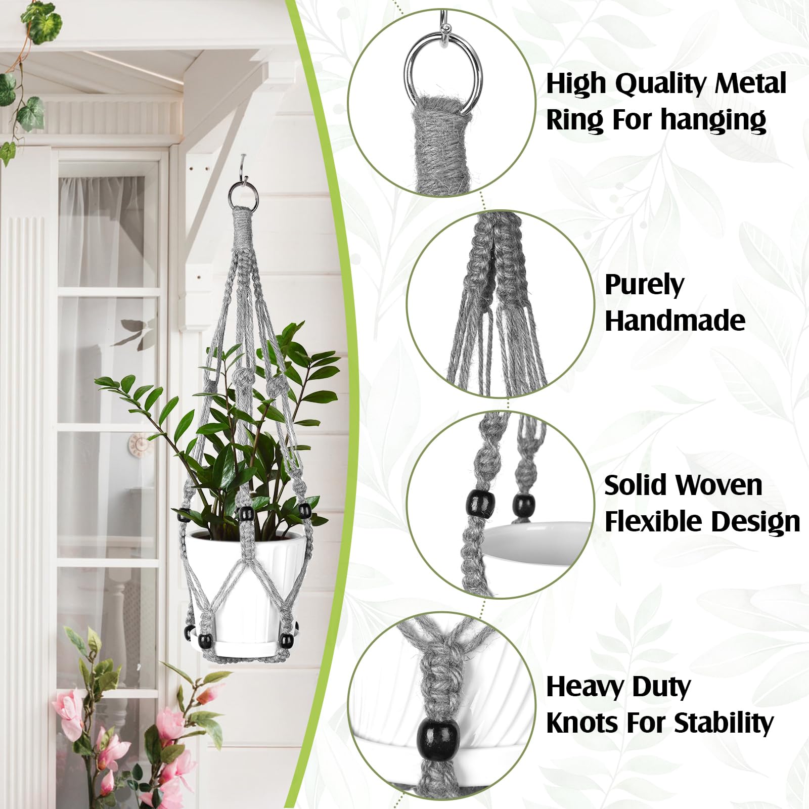 Snapklik.com : Hoteam 12 Pcs Macrame Plant Hangers Macrame Hanging ...