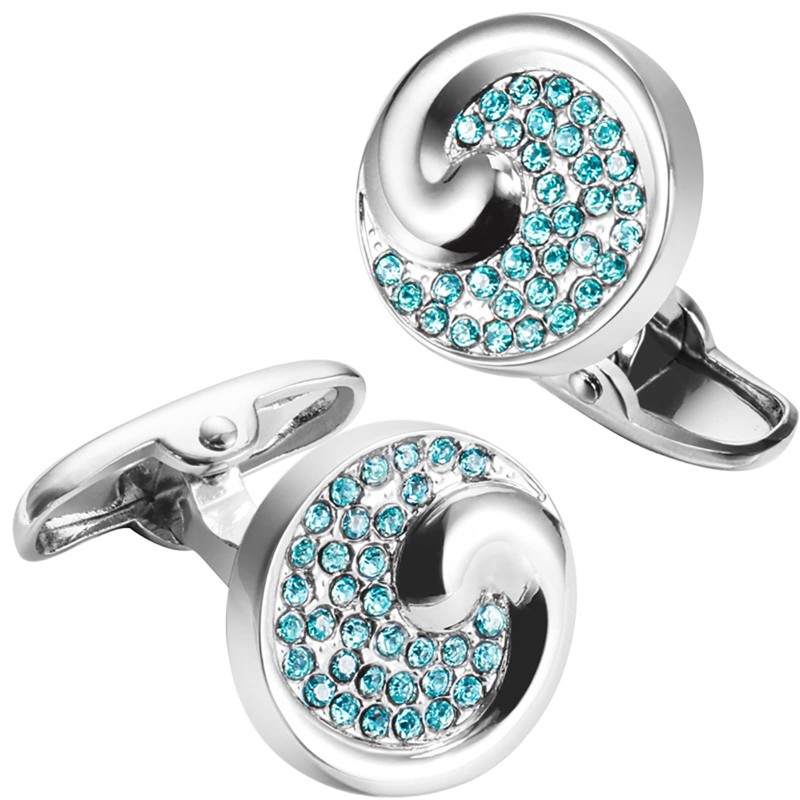 Gemelli Eleganti Gemelli Girevoli per Uomo Moda Lusso Bottoni Gemelli in Cristallo Camicia Francese Regali per Sposi da Sposa Gemelli per Uomo (Colore: Oro) (Imitazione Rodio A)