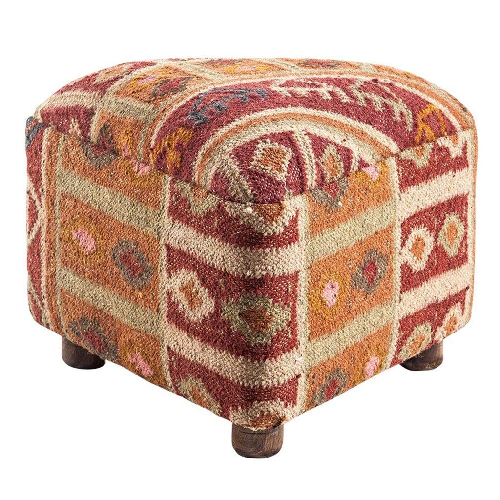 Tabouret à chaussures en bois massif avec assise basse de canapé