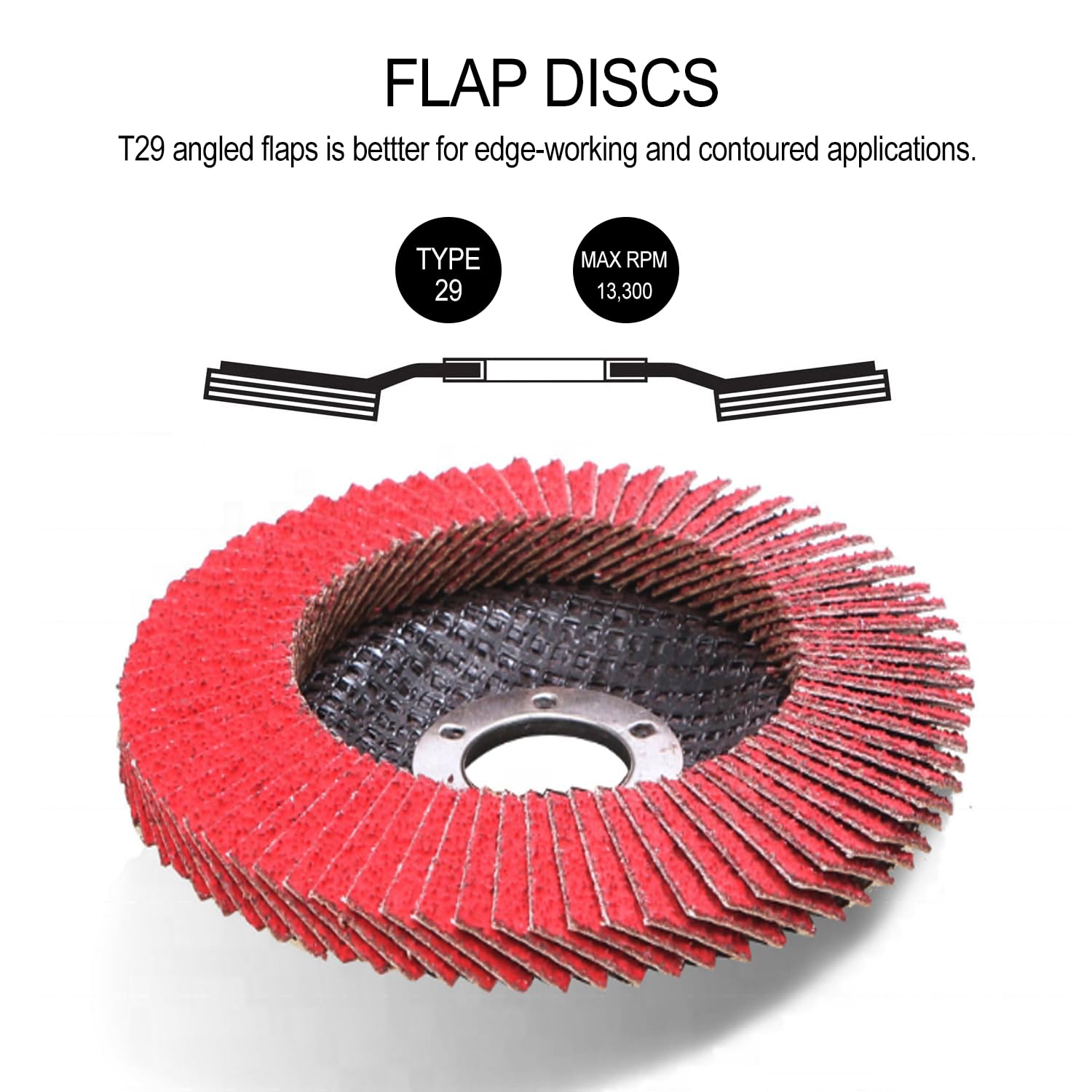Ceramic Flap Discs - 10 Pack for Angle Grinders -3