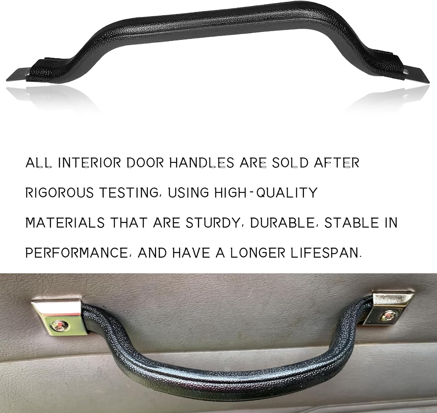 2Pcs 55009801K Interior Door Handle Pull Strap Kit, Door Strap Kit Compatible with Wrangler YJ 1987-1995, Black Front Left Driver & Right Passenger Side Replacement
