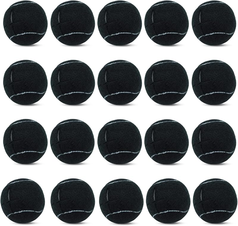 20 pelotas de tenis precortadas para andador/patas de muebles, protección del suelo, almohadillas de fieltro resistentes y duraderas, cubiertas deslizantes (negro)