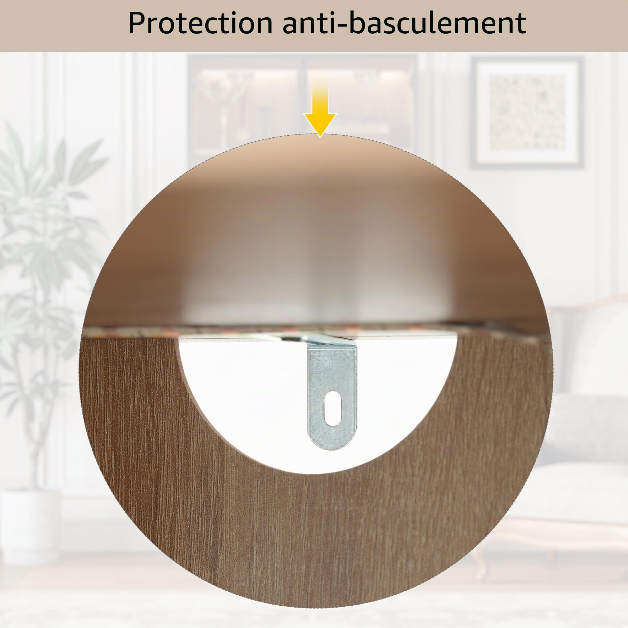 Merax Vitrine de rangement pour salon, salle de bain avec LED, 75 cm de large, 2 tiroirs, 2 portes, porte en verre, design moderne pour salle de bain, bureau, couloir - Couleur bois